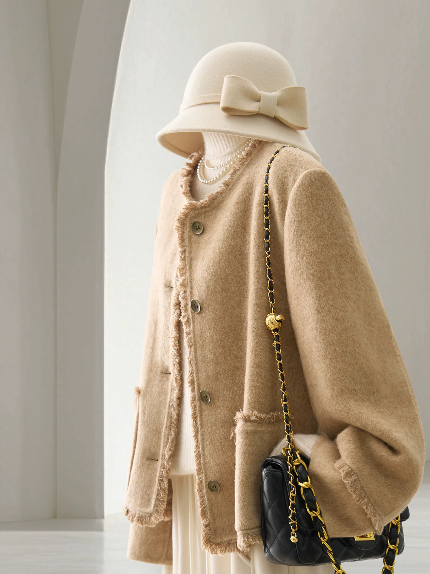 保温力高い大人の羊毛コート、羊毛（ウール）コート 冬のコート 防寒対策 冬支度新作 受注生産