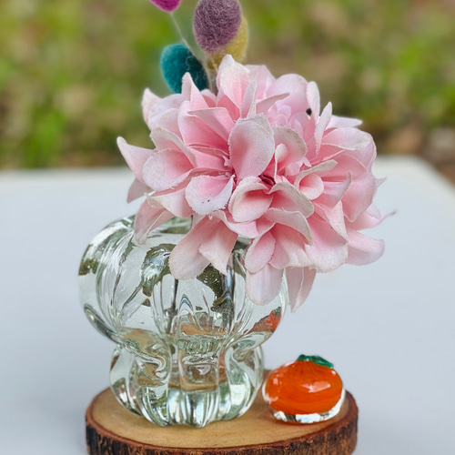 new!》一輪挿しになる‼︎2way花咲く琉球ガラスの鏡餅・モール餅タイプ