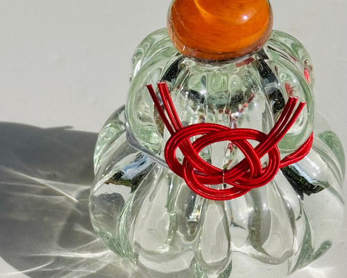 new!》一輪挿しになる‼︎2way花咲く琉球ガラスの鏡餅・モール餅タイプ