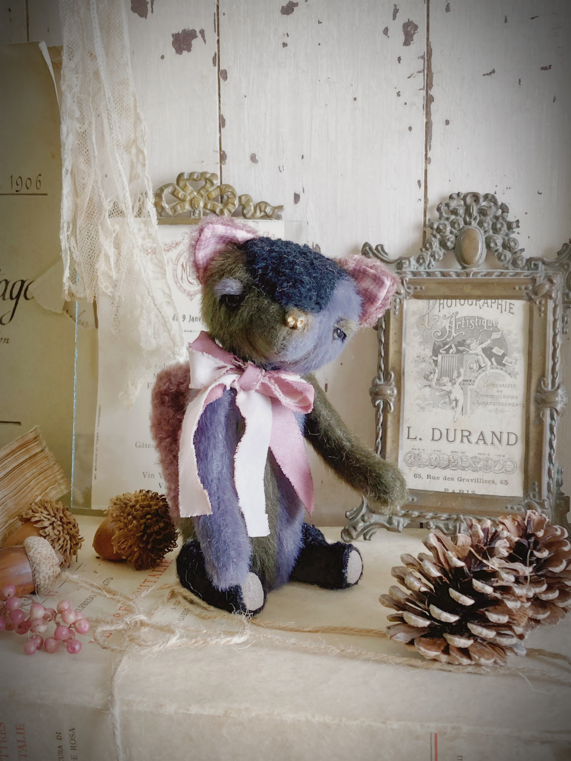 ☆CANON☆猫のぬいぐるみ　ハンドメイド　テディキャット　アンティーク調　一点もの　ねこ