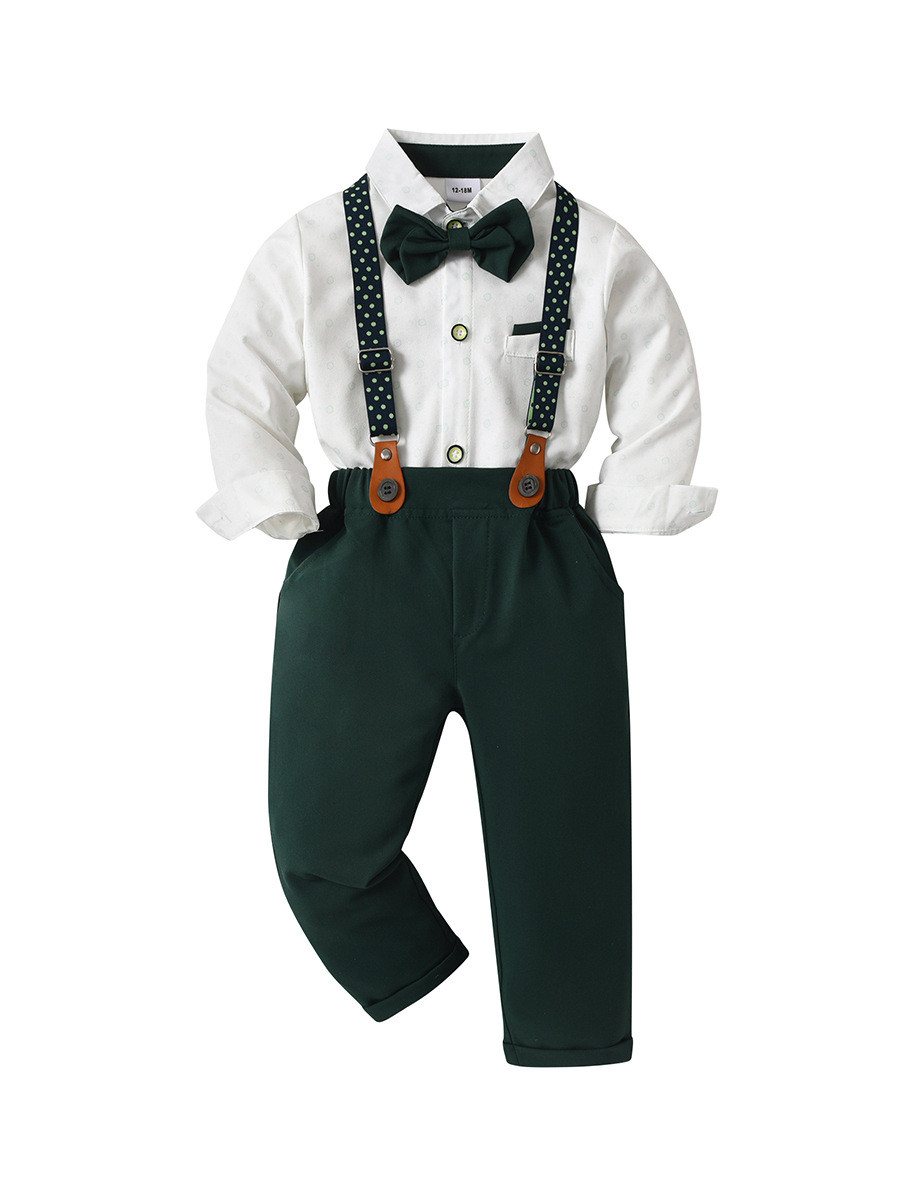 男の子フォーマルスーツ子供服ブレザー  ベビー服 3点セット シャツ パンツ サスペンダー 卒園式 入園式 七五三