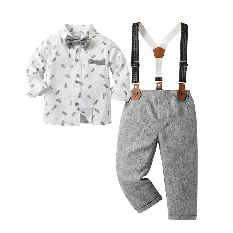 男の子フォーマルスーツ子供服ブレザー  ベビー服 3点セット シャツ パンツ サスペンダー 卒園式 入園式 七五三