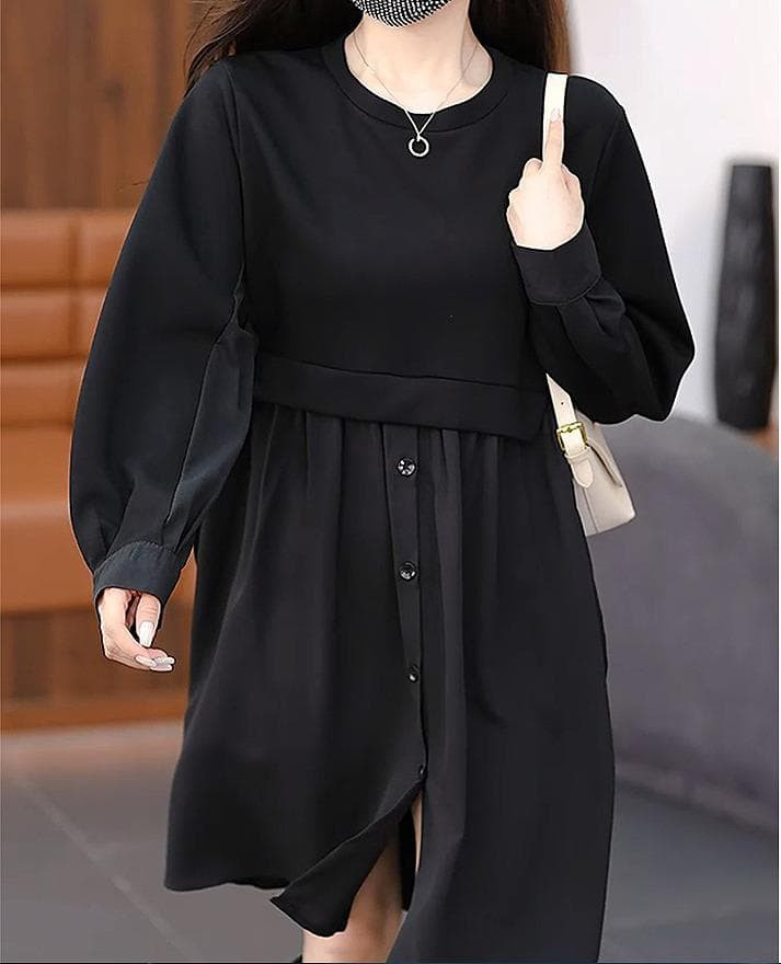 大きいサイズ レディース ワンピース　シャツ　秋冬　春 新品 長袖　ボタン