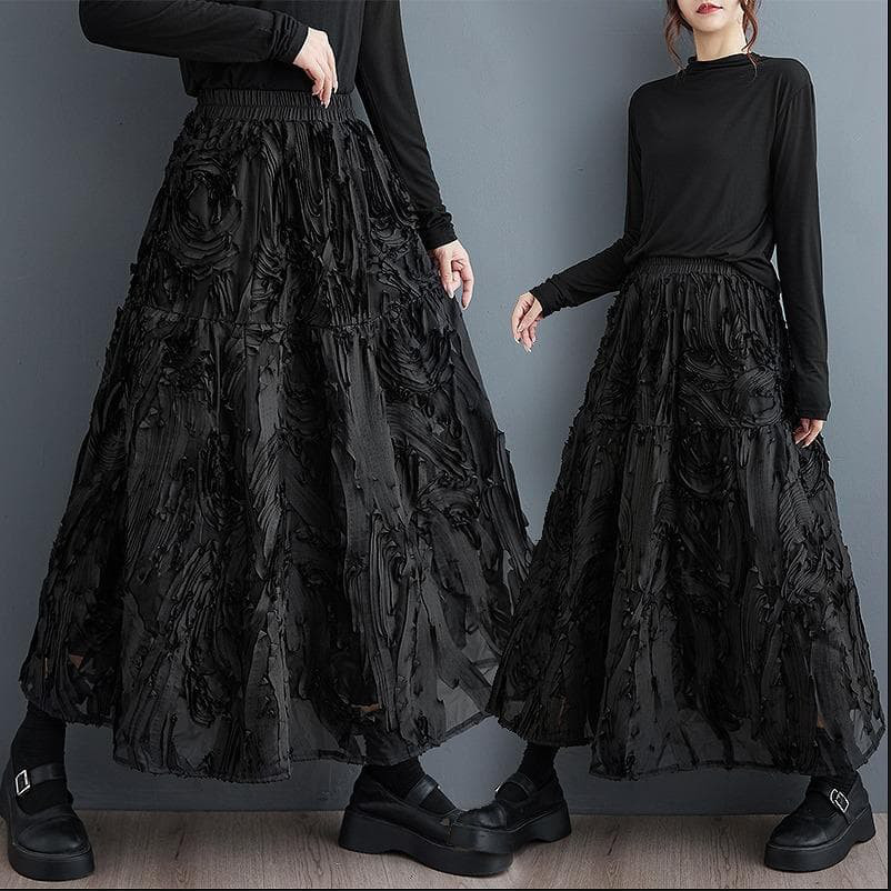 レディース スカート　ブラック　秋冬　春 新品 　ロング