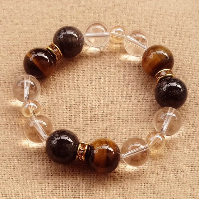 備えあれば憂いなしです｜チベット産モリオン（原石由来の細かい傷がたくさん）ｘイエロータイガーアイｘゴールデンオーラなど