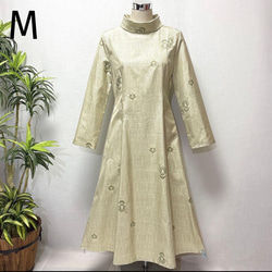 着物リメイク ワンピース ジャンパースカート 2WAY 花柄 Lサイズ