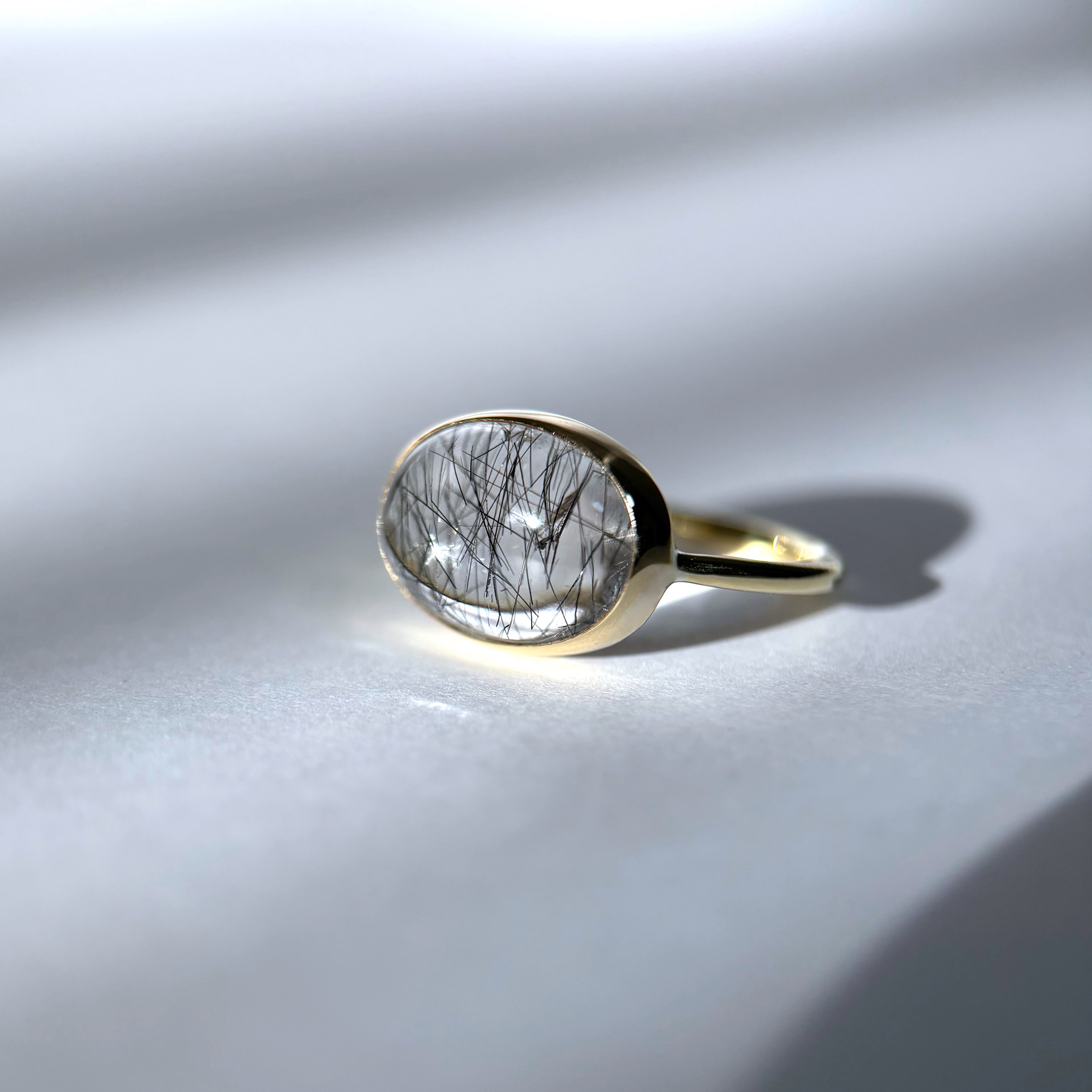 【15号】トルマリンクォーツの真鍮リング