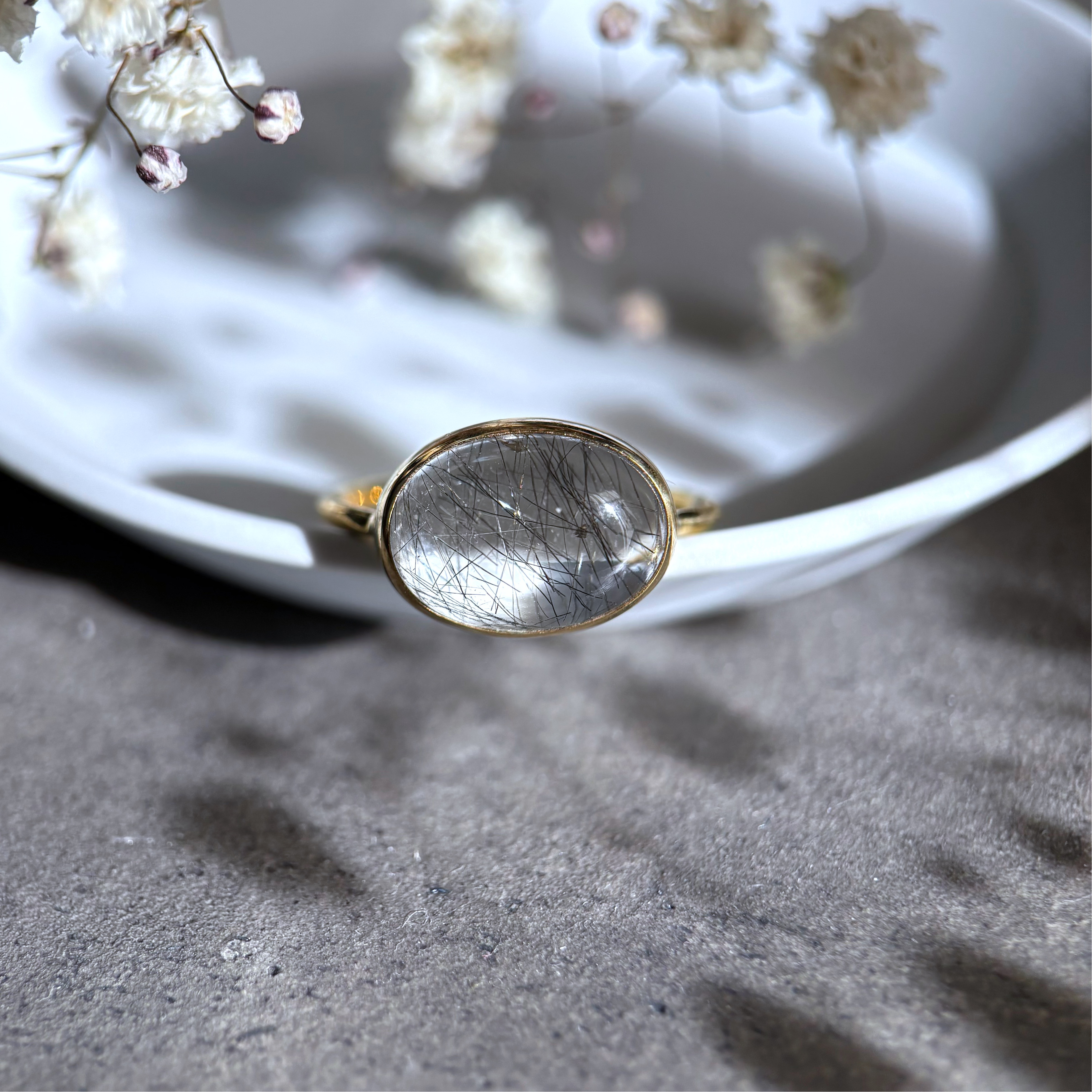 【15号】トルマリンクォーツの真鍮リング