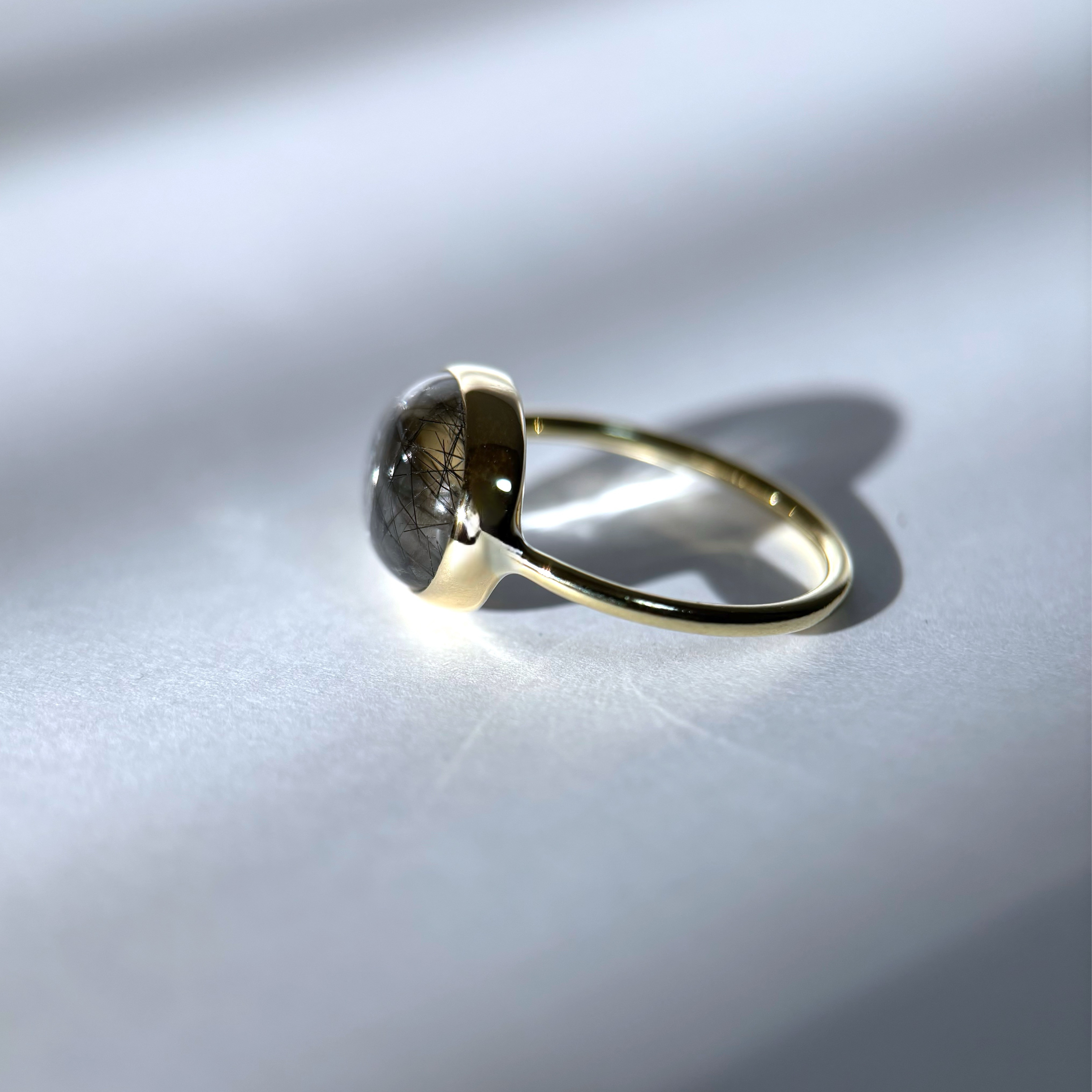 【15号】トルマリンクォーツの真鍮リング