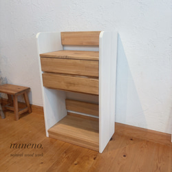 サイズオーダー可】無垢材 アンティーク風ディスプレイ 4段絵本棚