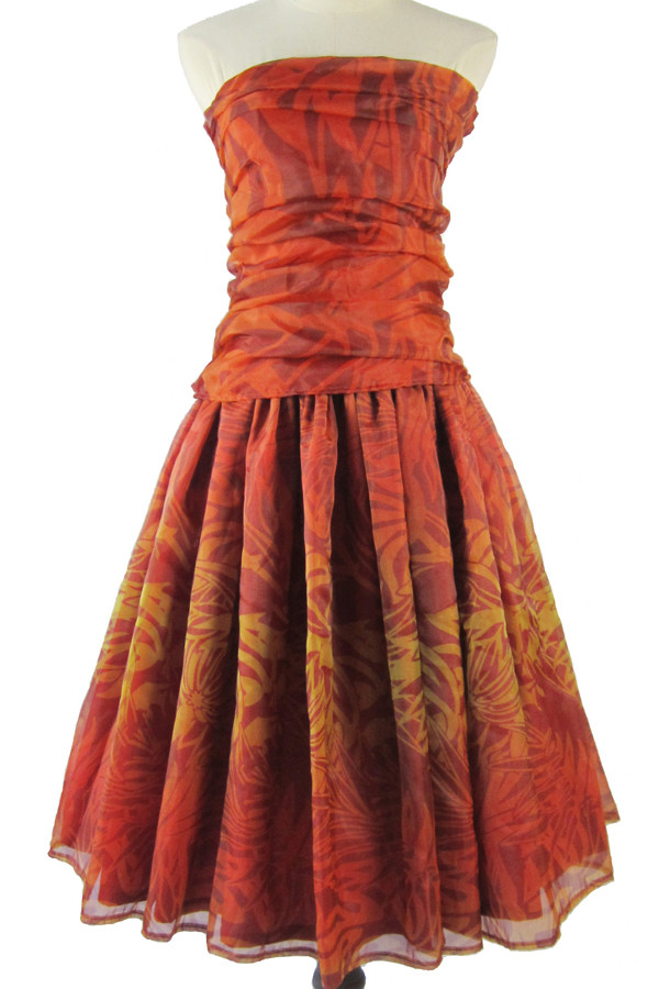 受注生産　オーダーメイド　パウスカート　チューブトップ　プリントオーガンジー nws00081