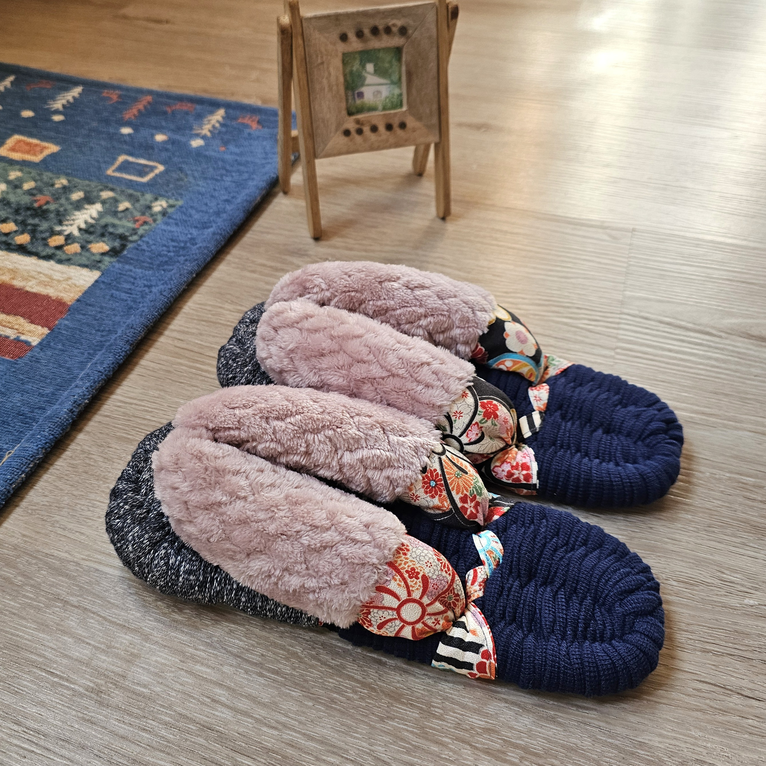 秋冬バージョン布草履~サーモンピンク