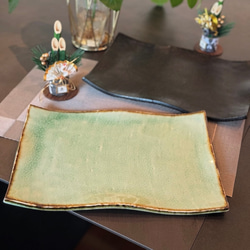 手づくりタタラ型長角大皿 8枚目の画像