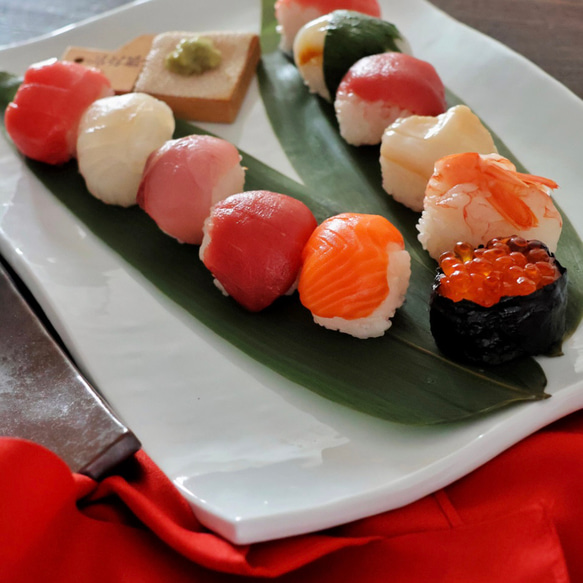 手づくりタタラ型長角大皿 10枚目の画像