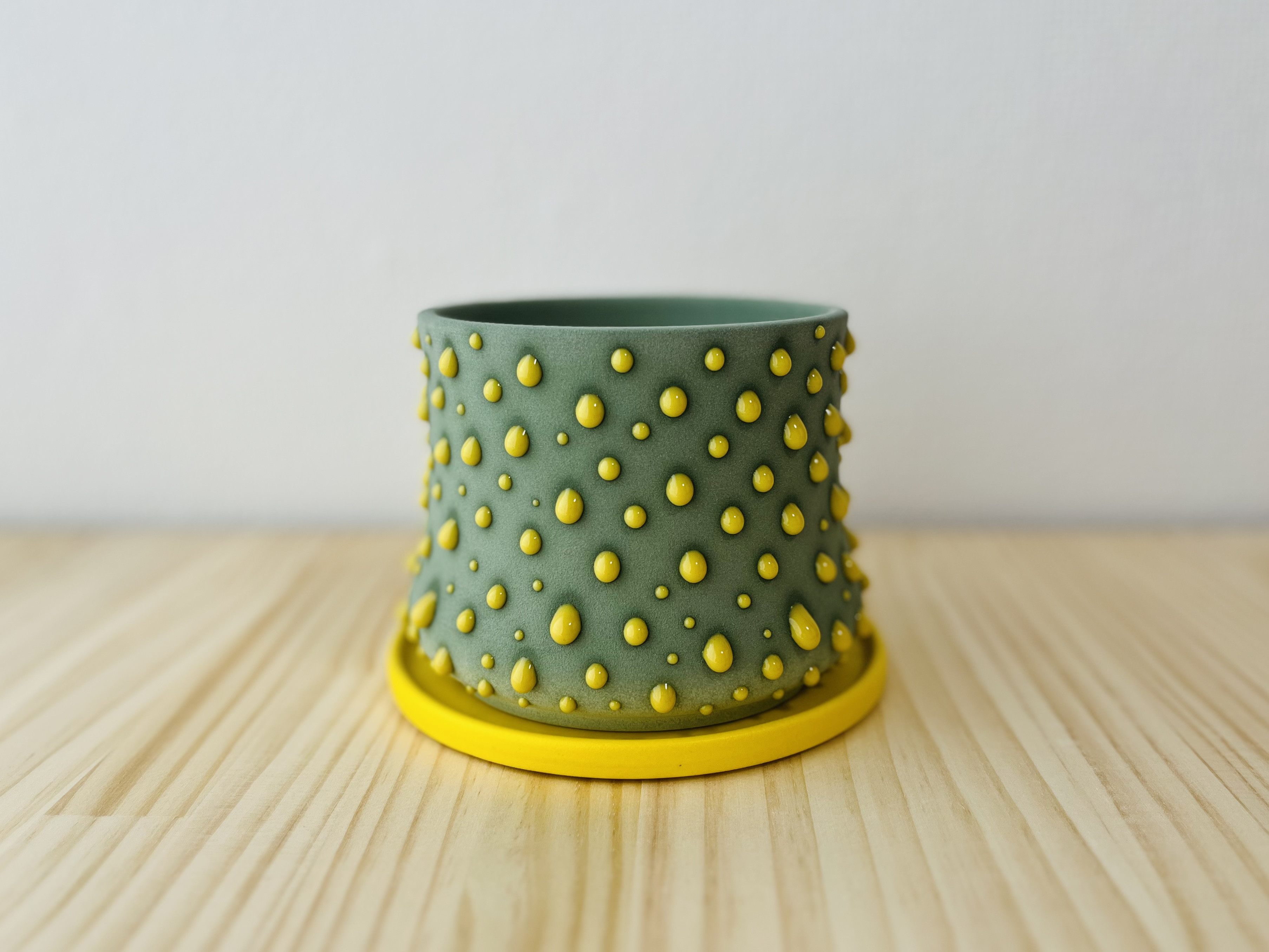 植木鉢 : スライムポット     M size / 緑×黄