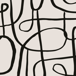 アートポスター 抽象画 ラインアート おしゃれ モノクロ 白黒 曲線デザイン モダンアート インテリア 2枚目の画像