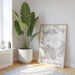 アートポスター カメリア 北欧風 モノクロ 花 ボタニカル おしゃれ シンプルモダン インテリア 16枚目の画像