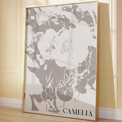 アートポスター カメリア 北欧風 モノクロ 花 ボタニカル おしゃれ シンプルモダン インテリア 4枚目の画像