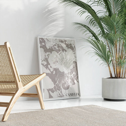 アートポスター カメリア 北欧風 モノクロ 花 ボタニカル おしゃれ シンプルモダン インテリア 7枚目の画像