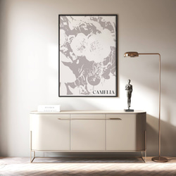 アートポスター カメリア 北欧風 モノクロ 花 ボタニカル おしゃれ シンプルモダン インテリア 14枚目の画像