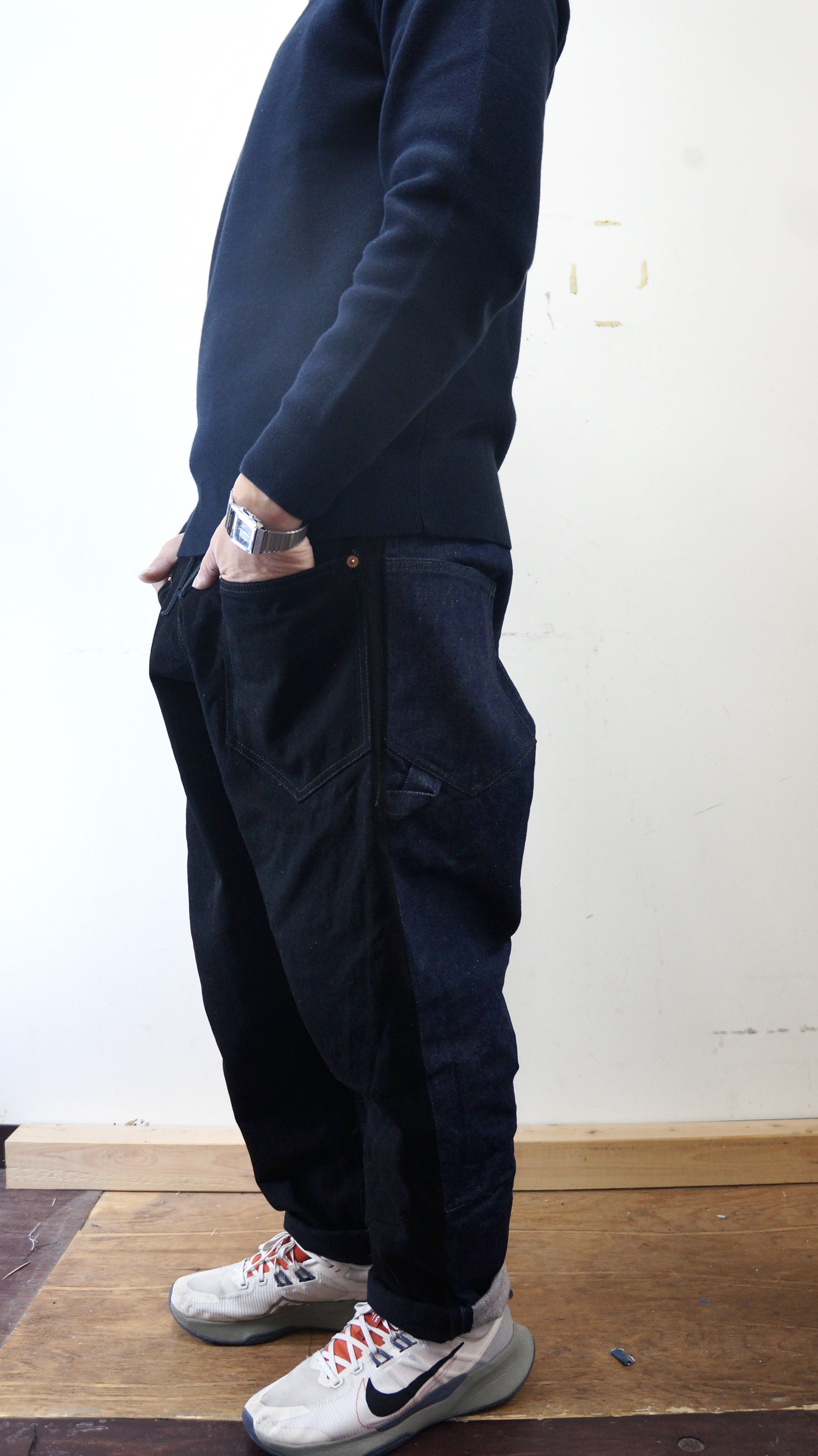 No.201 　2トーンジーンズ　インディゴ×ブラックデニムver.