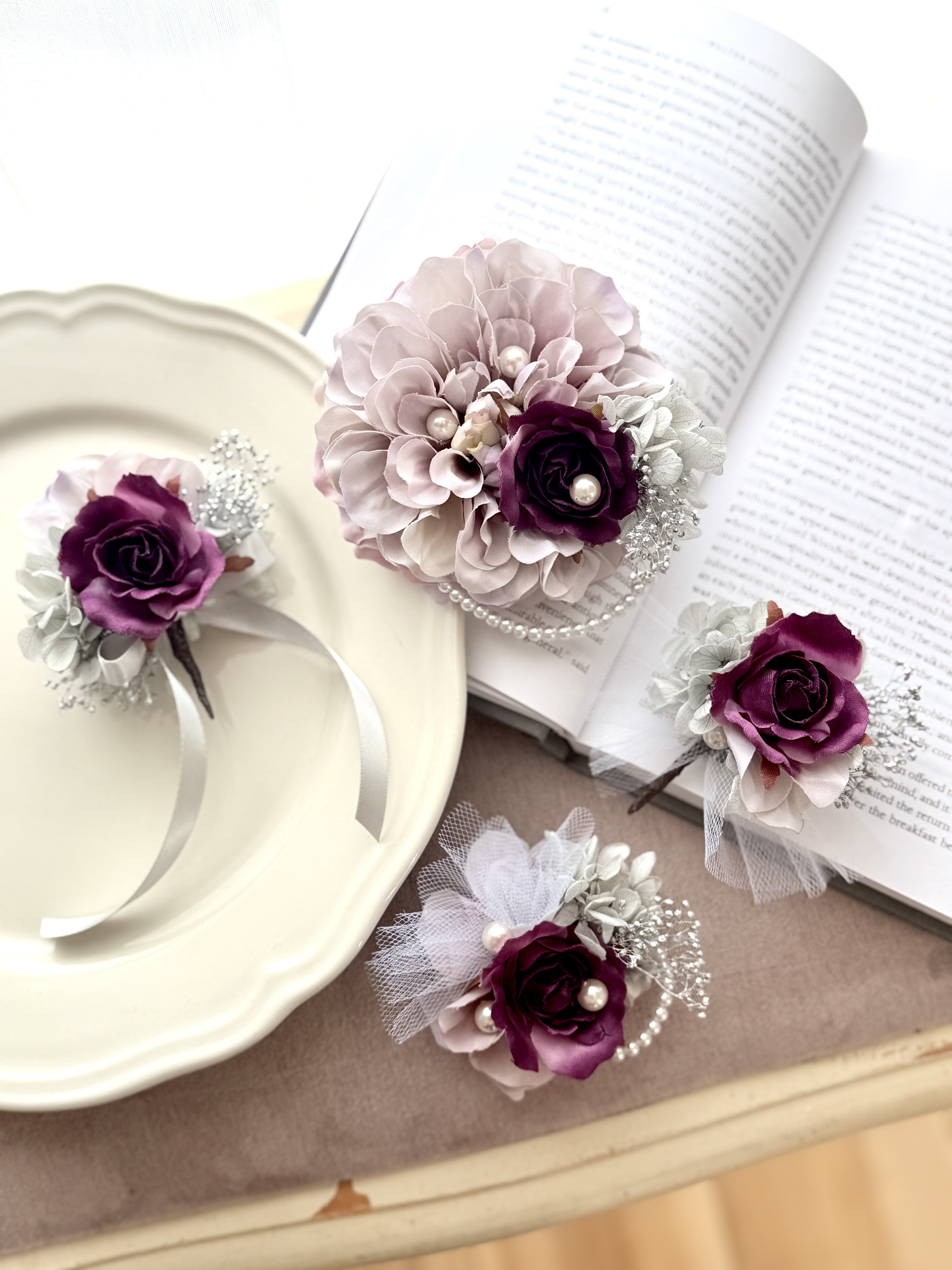 春の超早割　【家族4人リンクコーデ】入園入学・七五三に＊ファミリーコサージュ4点セット（ママ・パパ・ボーイ・ガール）