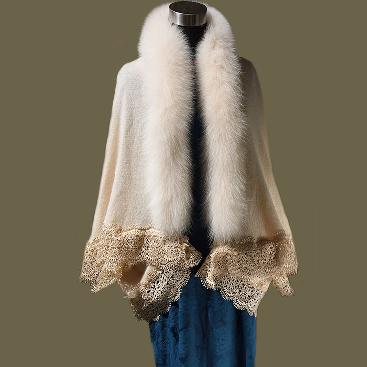 秋冬 ケープ 肩掛け​​​ 純ウール 本狐毛 もこもこ あったかい 肩飾り アクセサリー ウェディングドレス HL938