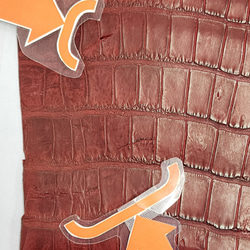 ワニ革　クレイフィニッシュ　レッドブラウン　No.C009301 19枚目の画像