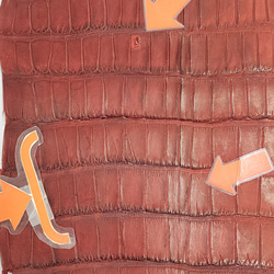 ワニ革　クレイフィニッシュ　レッドブラウン　No.C009302 18枚目の画像