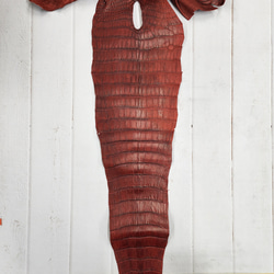 ワニ革　クレイフィニッシュ　レッドブラウン　No.C009302 5枚目の画像