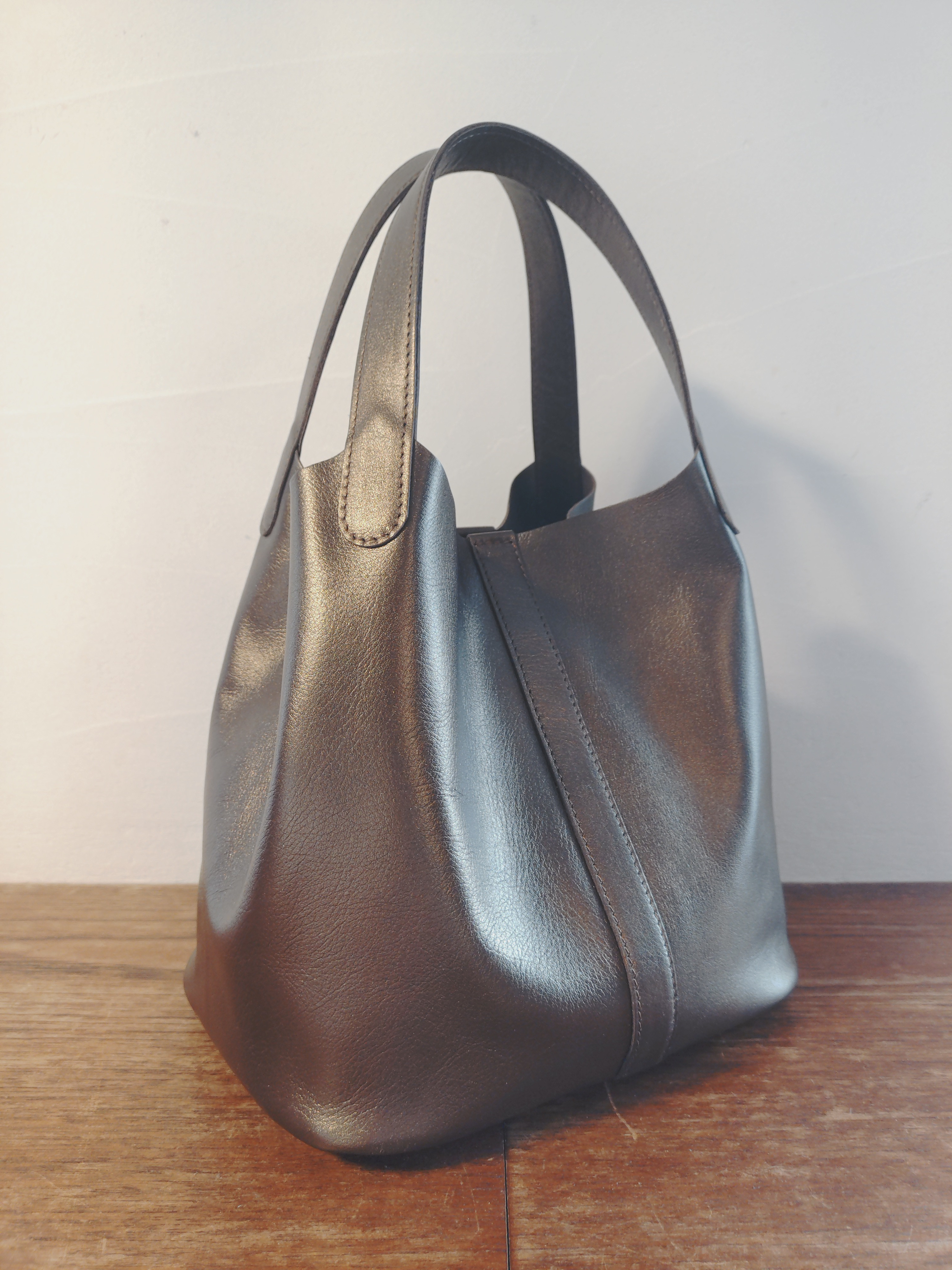 冬季限定　メタリックカラー　ブロンズ  レザートートバッグ　ブロンズ　UB-02L 受注生産