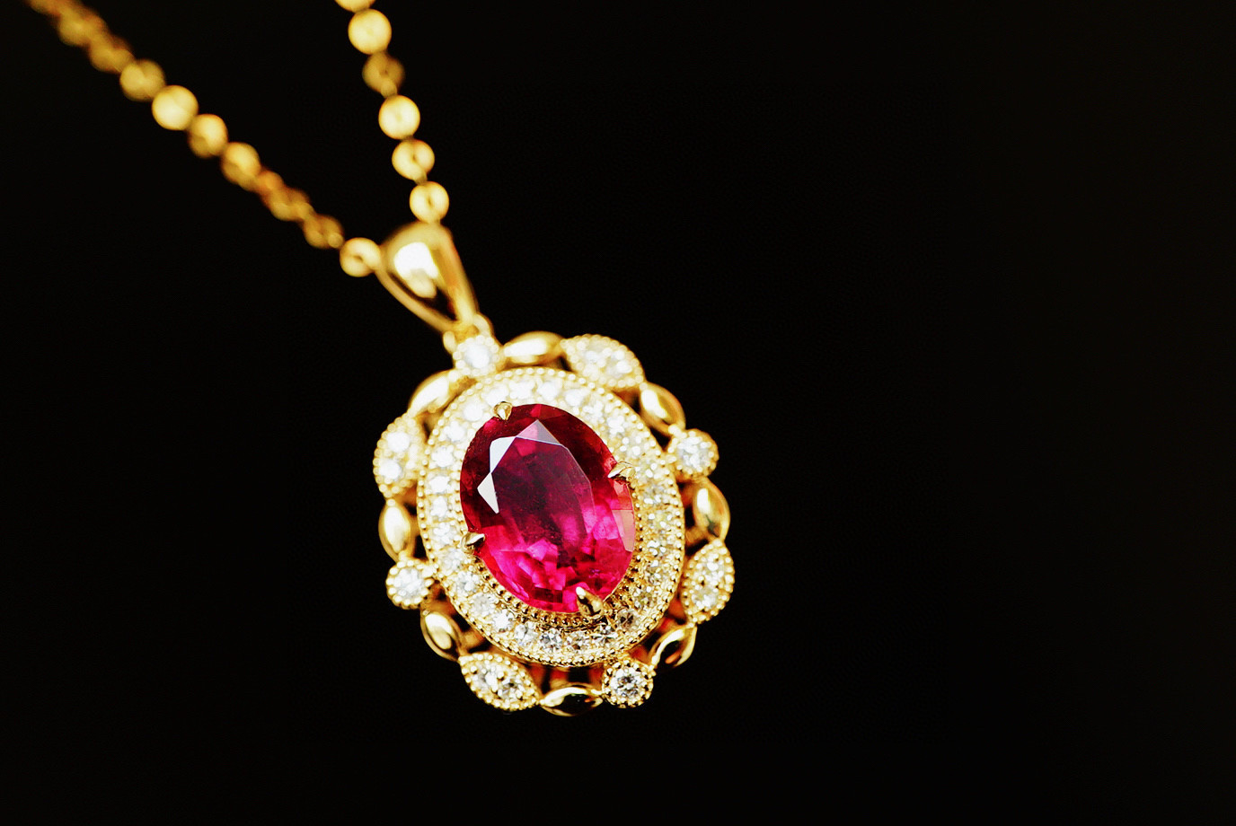 「薔薇色」 K18天然ルベライトトルマリン　天然ダイヤモンド　上品　幸運　10月誕生石 ペンダントのみ　1.65ct