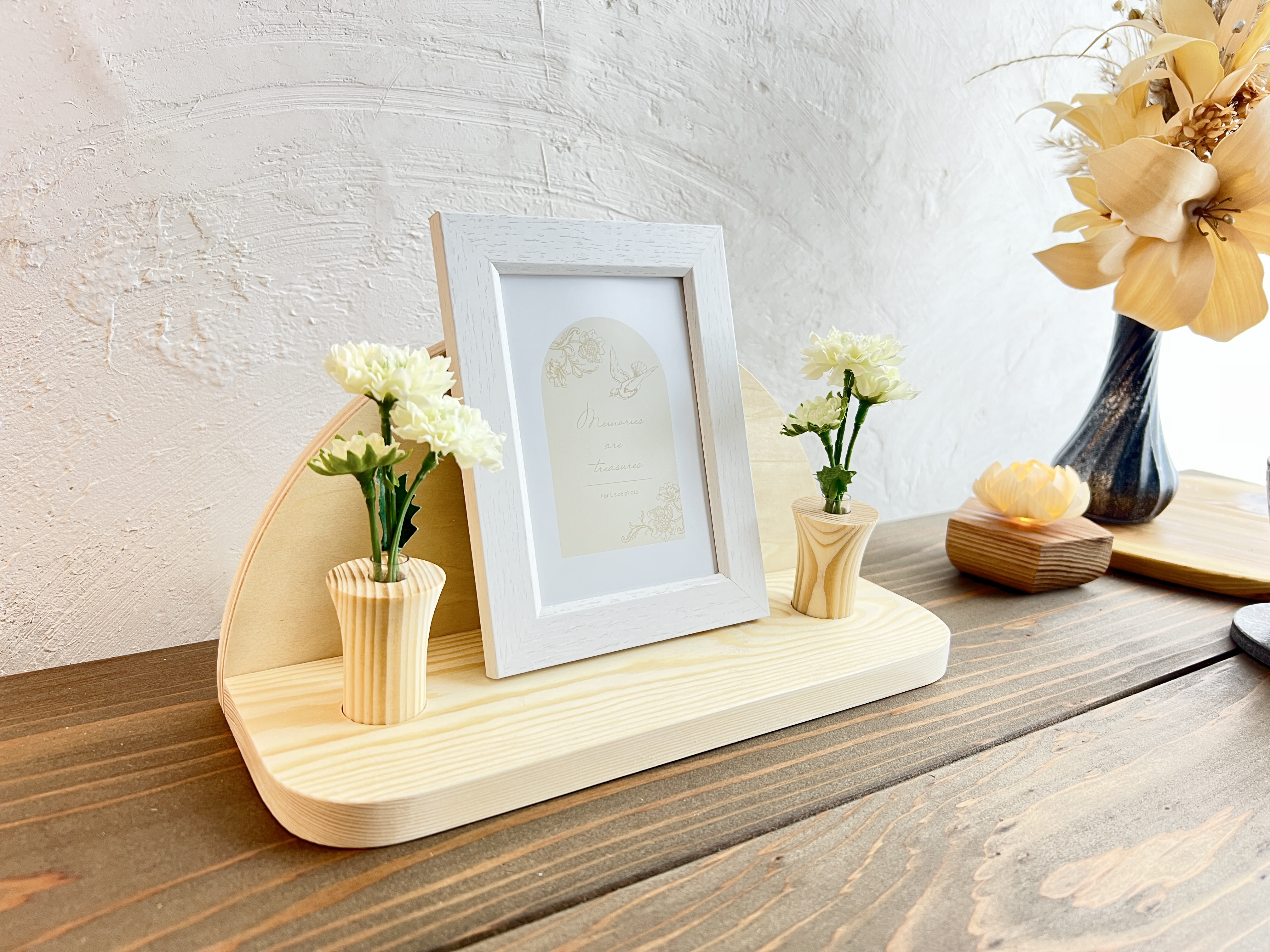 木目の仏壇　小サイズ　シンプルなモダン仏壇