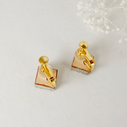 [T-268] 美濃燒瓷磚耳環/耳環（珍珠淺灰色） 第3張的照片