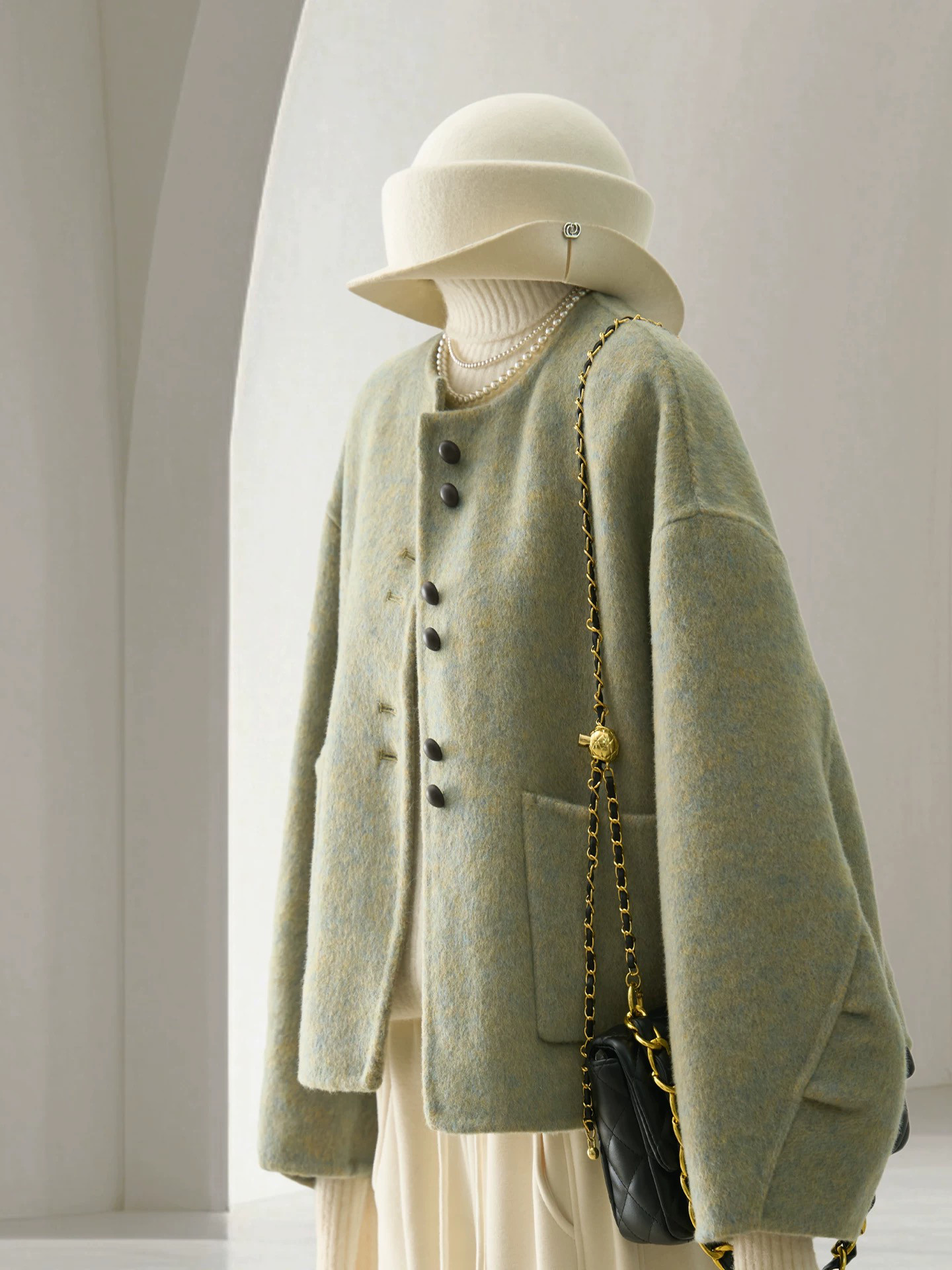 保温力高い大人の羊毛コート、羊毛（ウール）コート 冬のコート 防寒対策 冬支度新作 受注生産