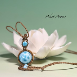 羅針盤』アイオライトサンストーンとアイオライトのマクラメペンダント