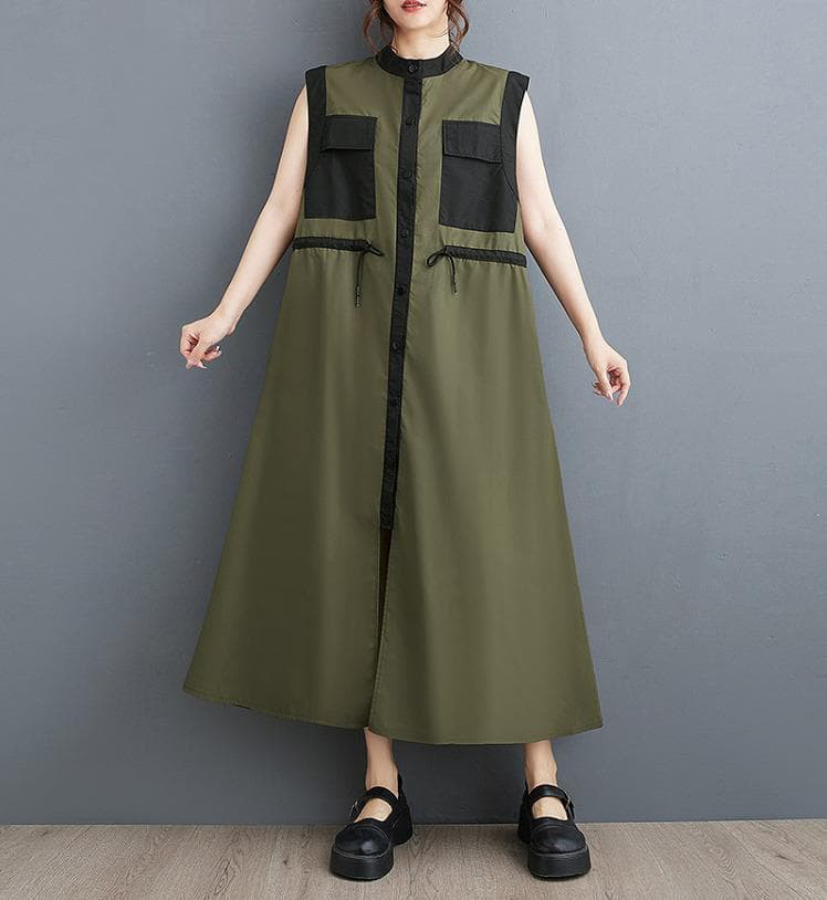 大きいサイズ レディース ノースリーブ　ワンピース　ロング　春夏 秋 新品