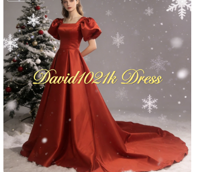 大好評中！テラコッタ色 カラードレス 編み上げ 華やかなトレーン プリンセスライン /結婚式披露