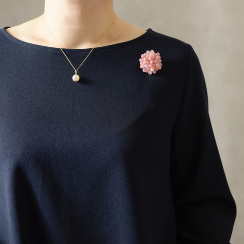 春限定2026【 ブローチ 】 ピンク 桜 ( 春 河津桜 八重桜 ガラス 花束