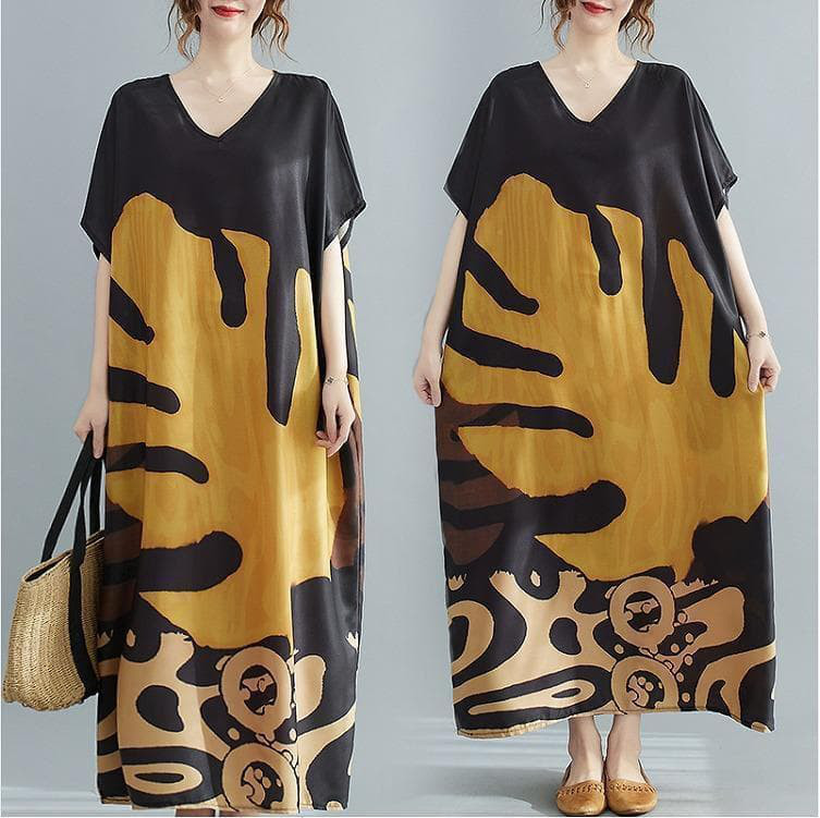 大きいサイズ レディース ロング　ワンピース　春夏 秋 新品 半袖