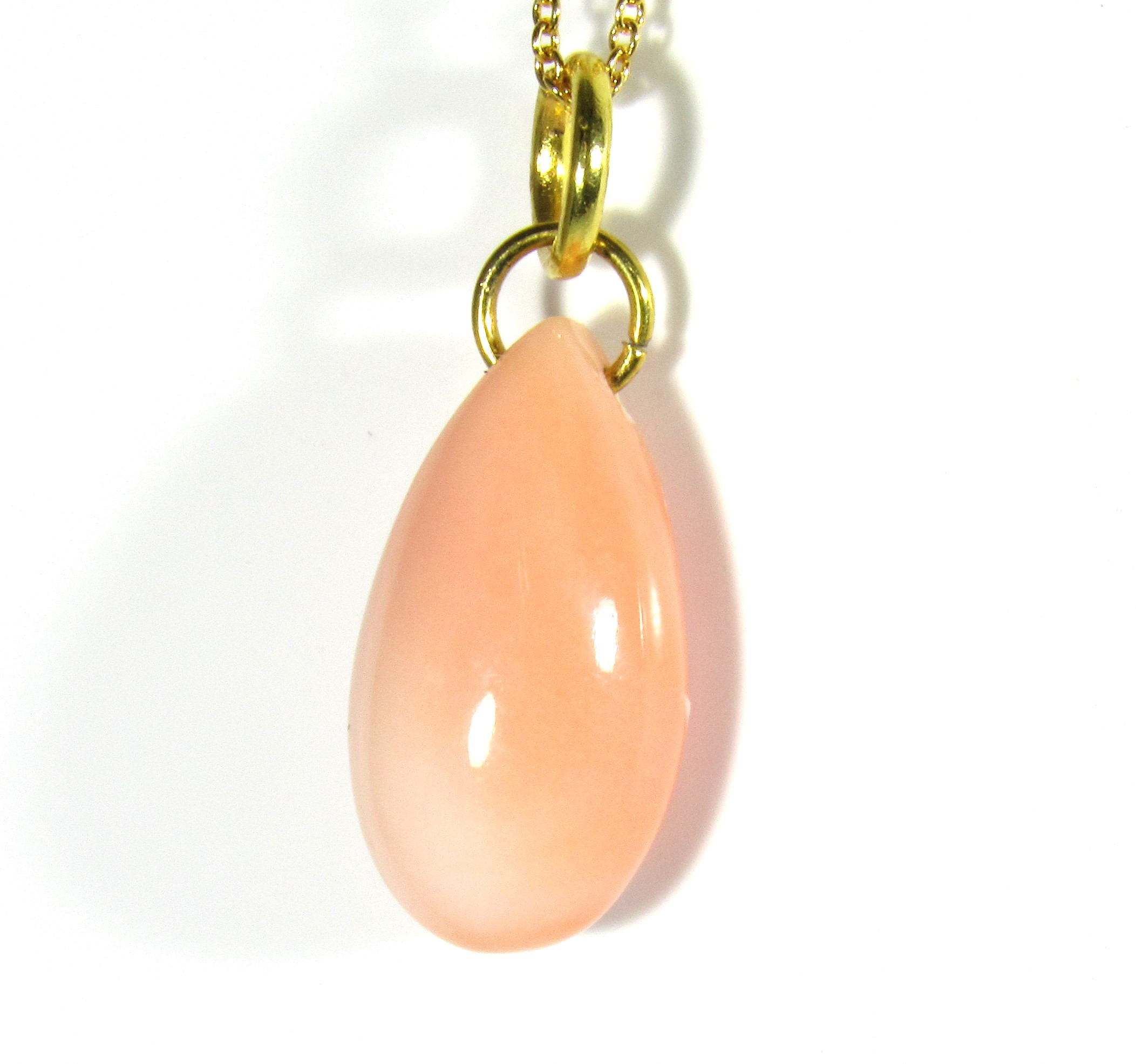 宝石珊瑚　さんご　オオバルペンダント　ネックレス　アクセサリー・ ジュエリ－  IMG－ 01689