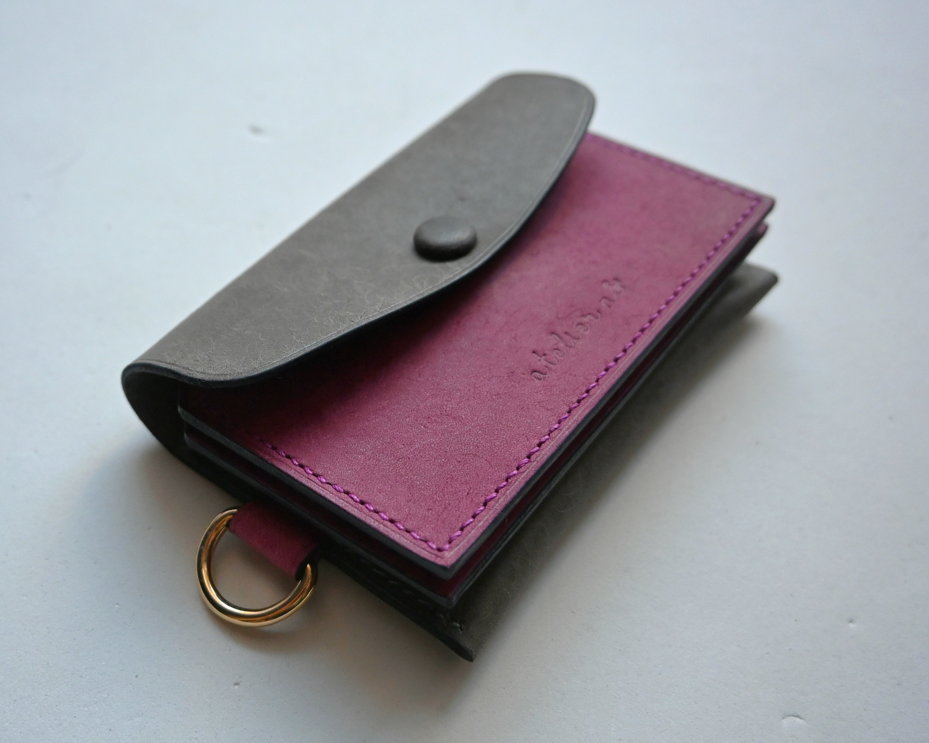 コインケース付きのパスケース[パープル×グレー]　マルチケース　マルゴー