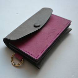 薄くて小さなフラグメントケース【レッドブラウン】財布 イタリアン