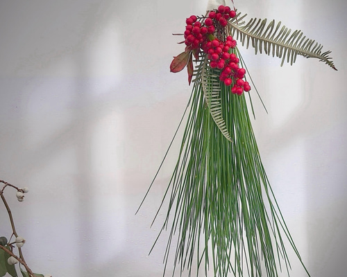 ラスト1点 大王松と南天のお正月飾り 即日発送 しめ縄・しめ飾り nico