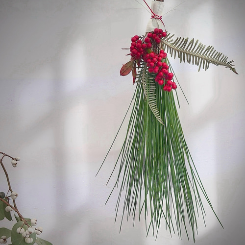 ラスト1点 大王松と南天のお正月飾り 即日発送 しめ縄・しめ飾り nico