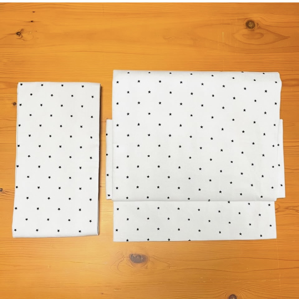 コーデュロイ作り帯＊白×星柄《シルバーラメ入り》