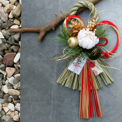 新作割】ふたば白マム水引本しめ縄お正月飾りリース しめ縄・しめ飾り