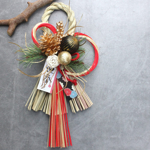 お正月2026】☆新作☆本しめ縄お正月しめ縄飾りモダンリース しめ縄