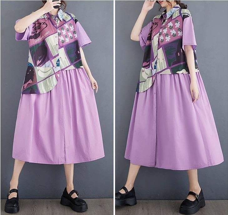 大きいサイズ レディース ワンピース　シャツ　春夏 秋 新品 半袖