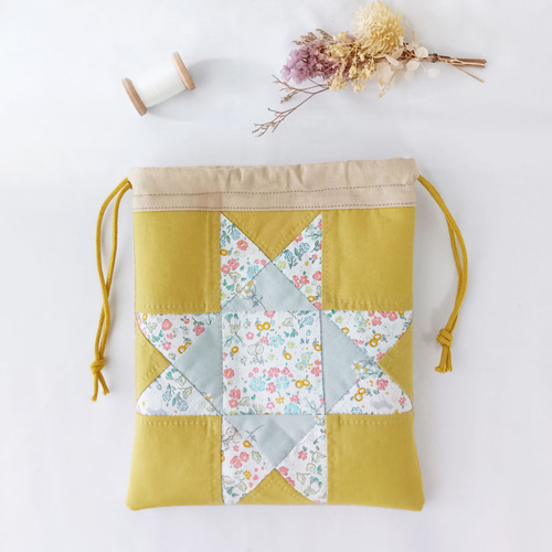 パッチワークキット】オハイオスター キルト 巾着 かわいい コップ袋